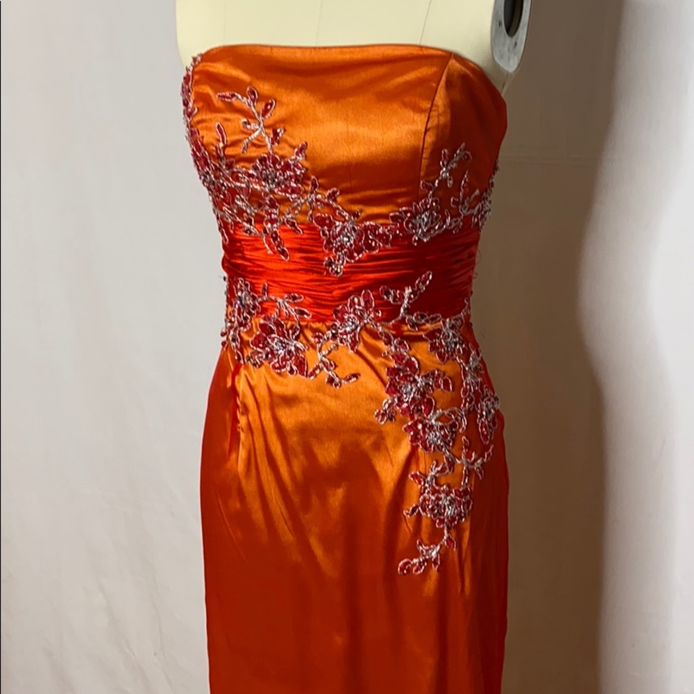 Orange prom gown